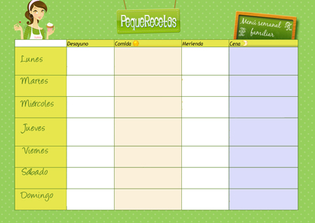 planificador menu semanal