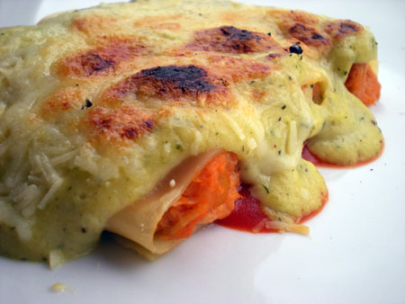 Canelones de pollo