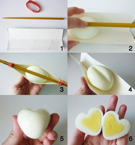 Huevos con forma de corazón