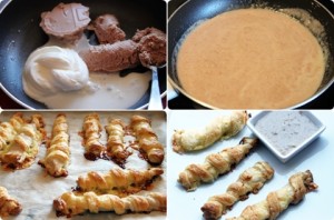 Tirabuzones de pollo y queso