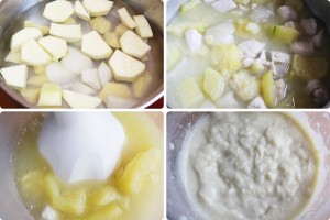 Puré de pollo y pera.