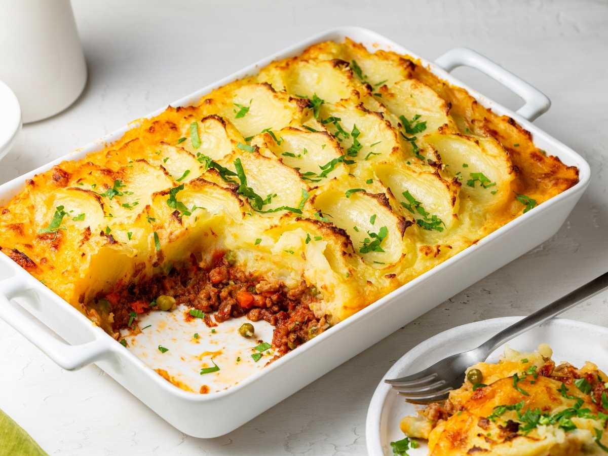 Lasaña de patatas y carne picada