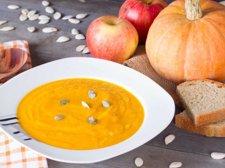 crema de calabaza y manzana