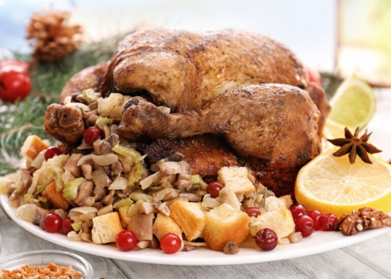 Pavo relleno de Navidad