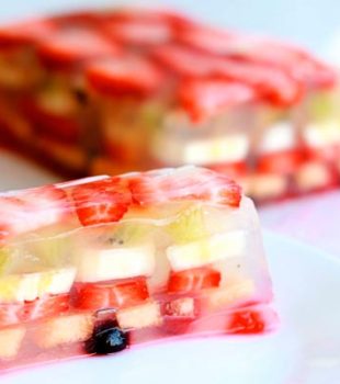 pastel de gelatina de frutas