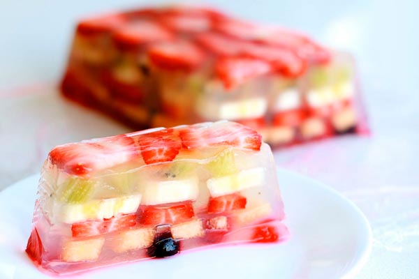 pastel de gelatina de frutas
