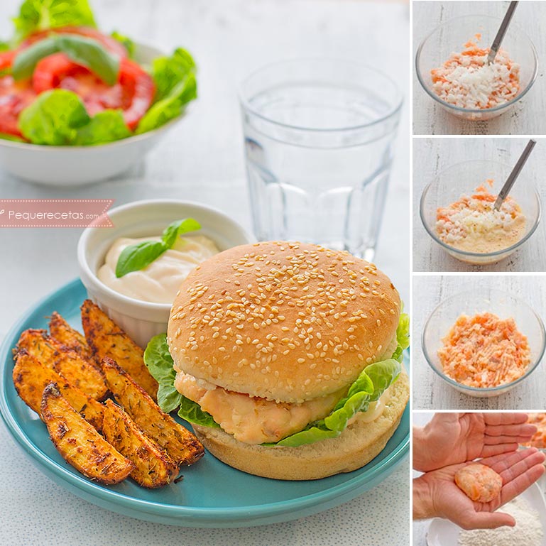 hamburguesas de salmon receta