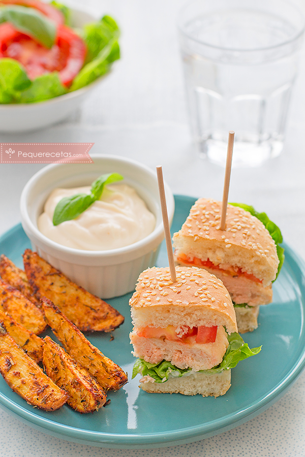hamburguesas de salmon