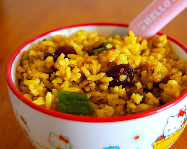 arroz con verduras para niños