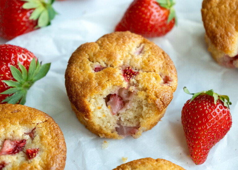 Muffins de fresa esponjosos