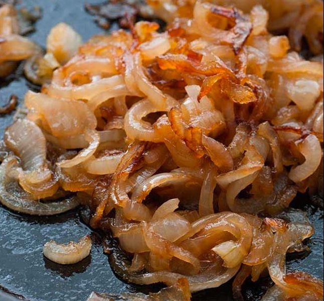 cebolla caramelizada salsa vizcaina