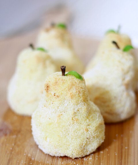 Puré de patata con forma de pera