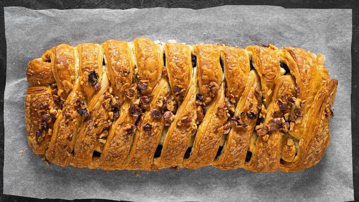 trenza de hojaldre de chocolate