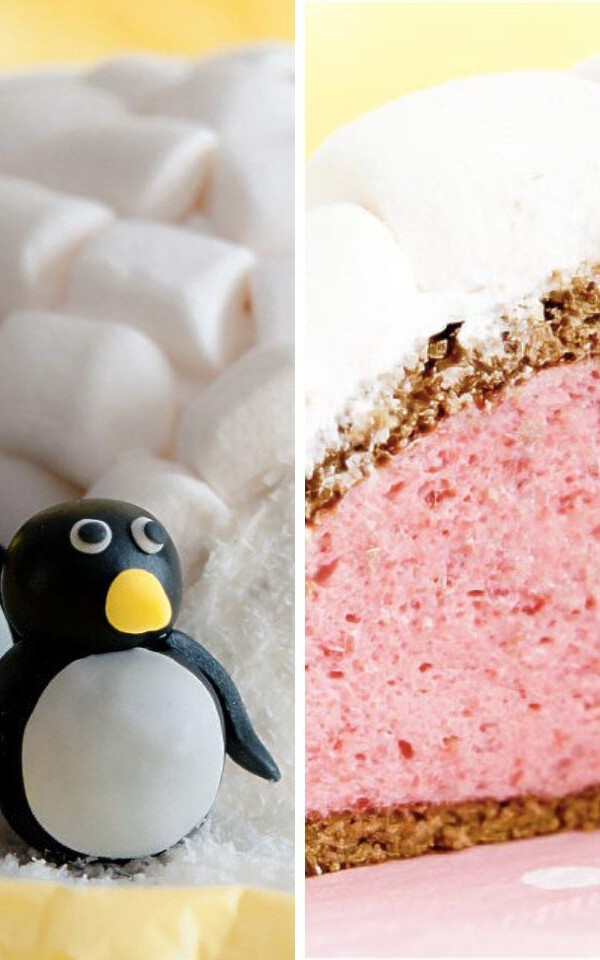 tarta con mousse de frambuesa