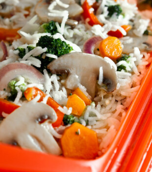 arroz basmati con verduras microondas