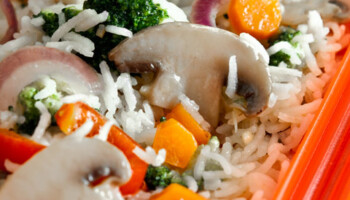 arroz basmati con verduras microondas