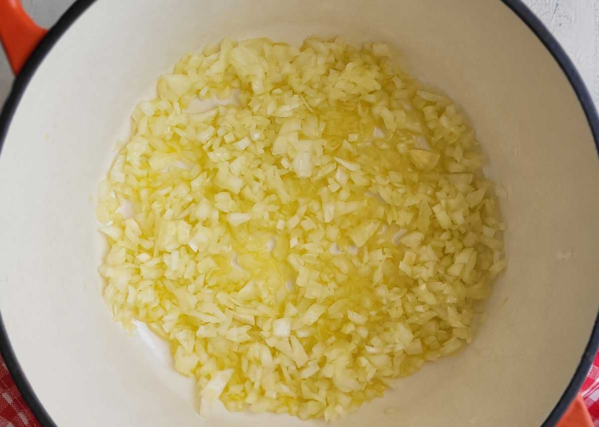 sauté onion and garlic