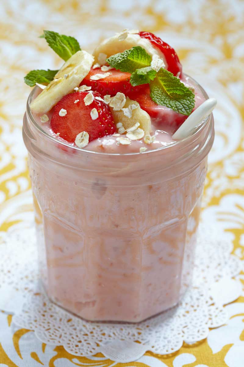 strawberry and banana smoothie with oatmeal recipe