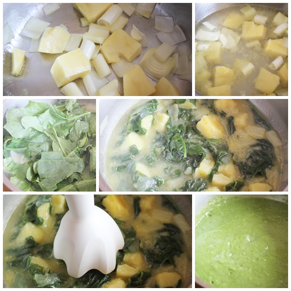 Spinach and potato puree