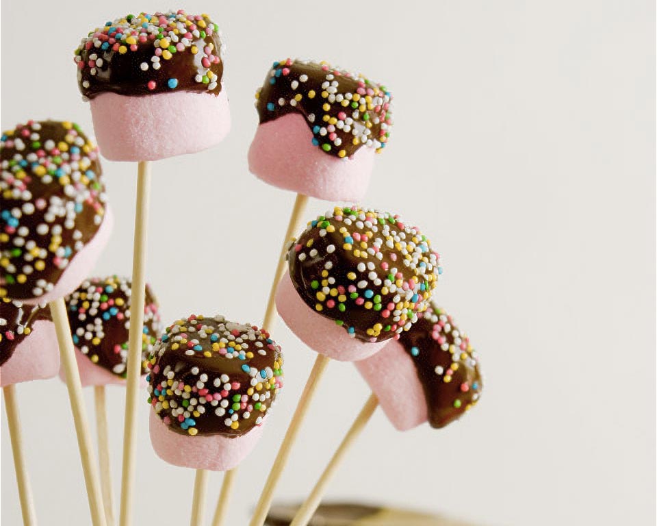 Cake pops de nubes con chocolate