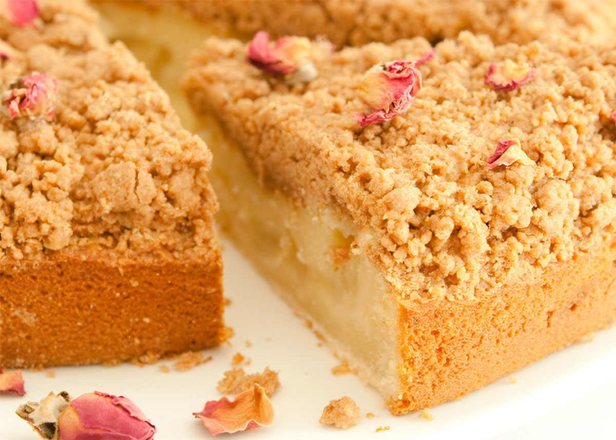 Tarta de manzana con crumble de canela