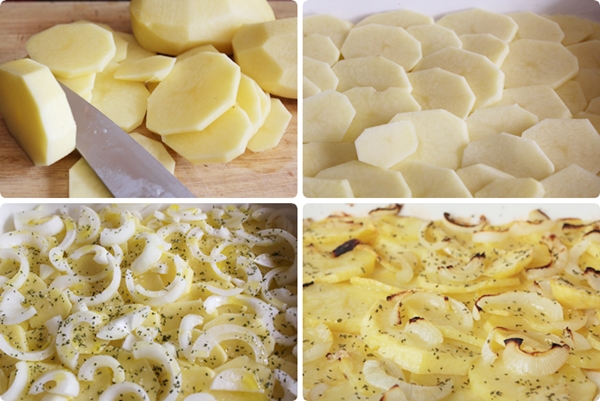 Patatas panaderas al horno con cebolla (receta FÁCIL) | PequeRecetas