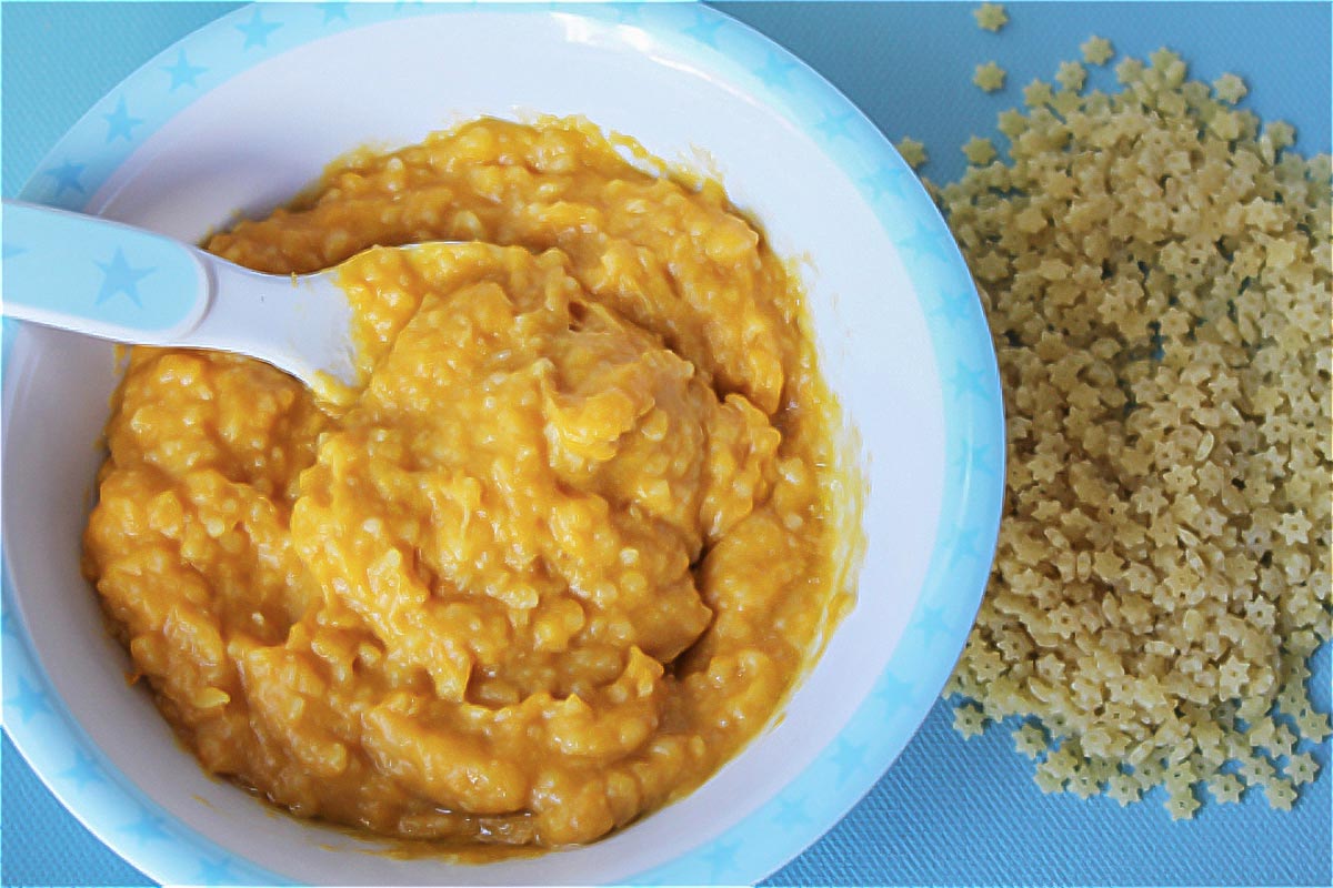 Puré para bebés de cordero, verduras y pasta