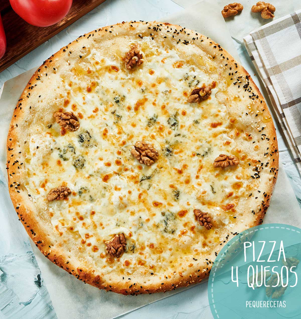 Pizza Cuatro Quesos Receta