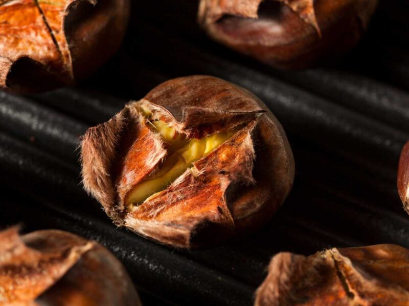 corte en cruz castanas Cómo asar castañas al horno corte en cruz castañas