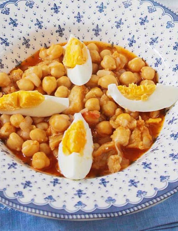 garbanzos con bacalao receta