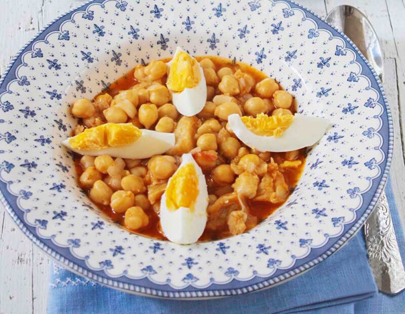 garbanzos con bacalao receta