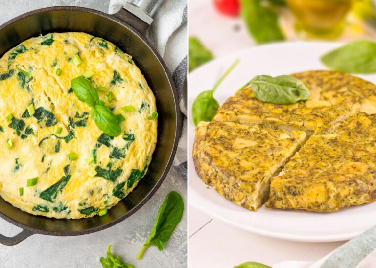 Tortilla de espinacas (2 recetas fáciles) PequeRecetas
