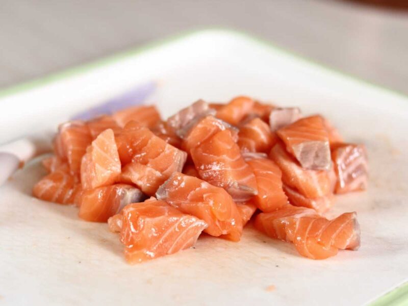 salmón fresco para pasta