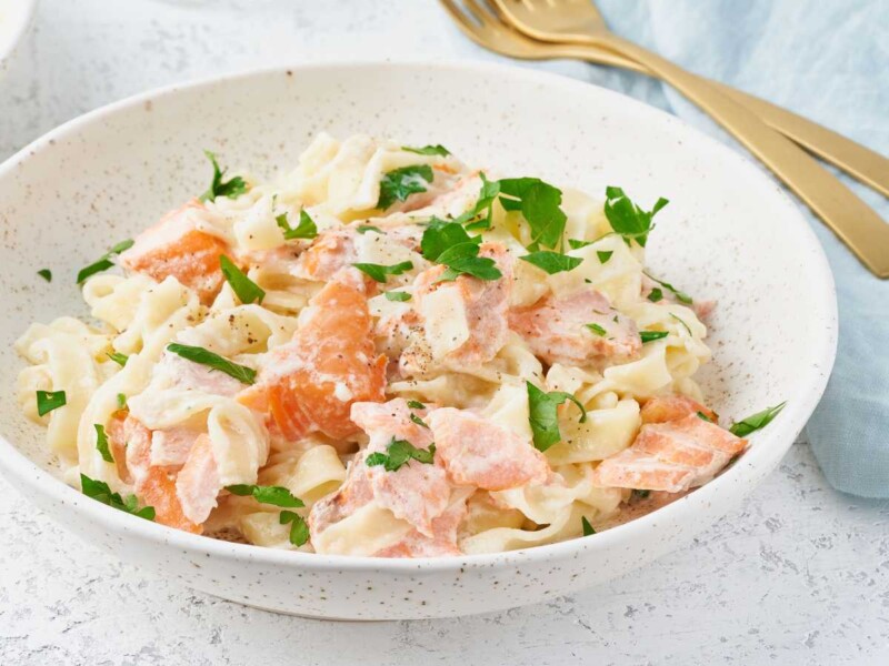 pasta con salmón