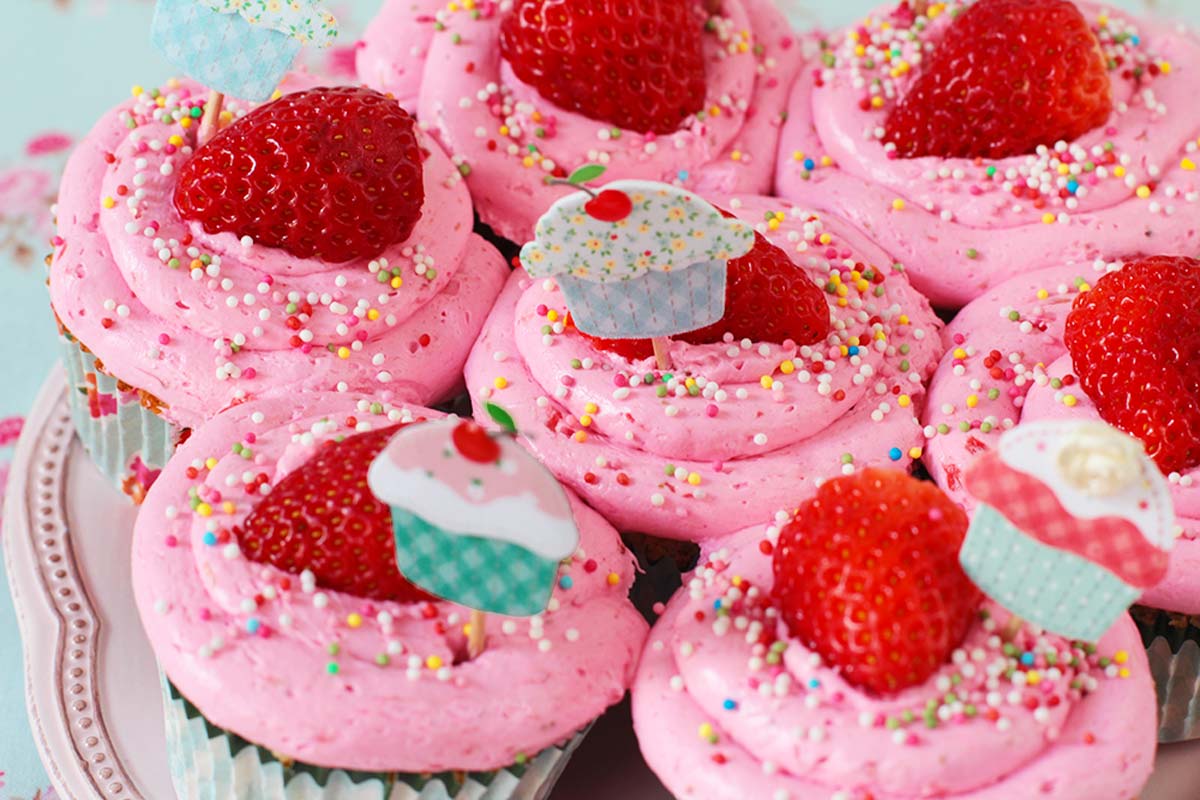 cupcakes de fresa receta
