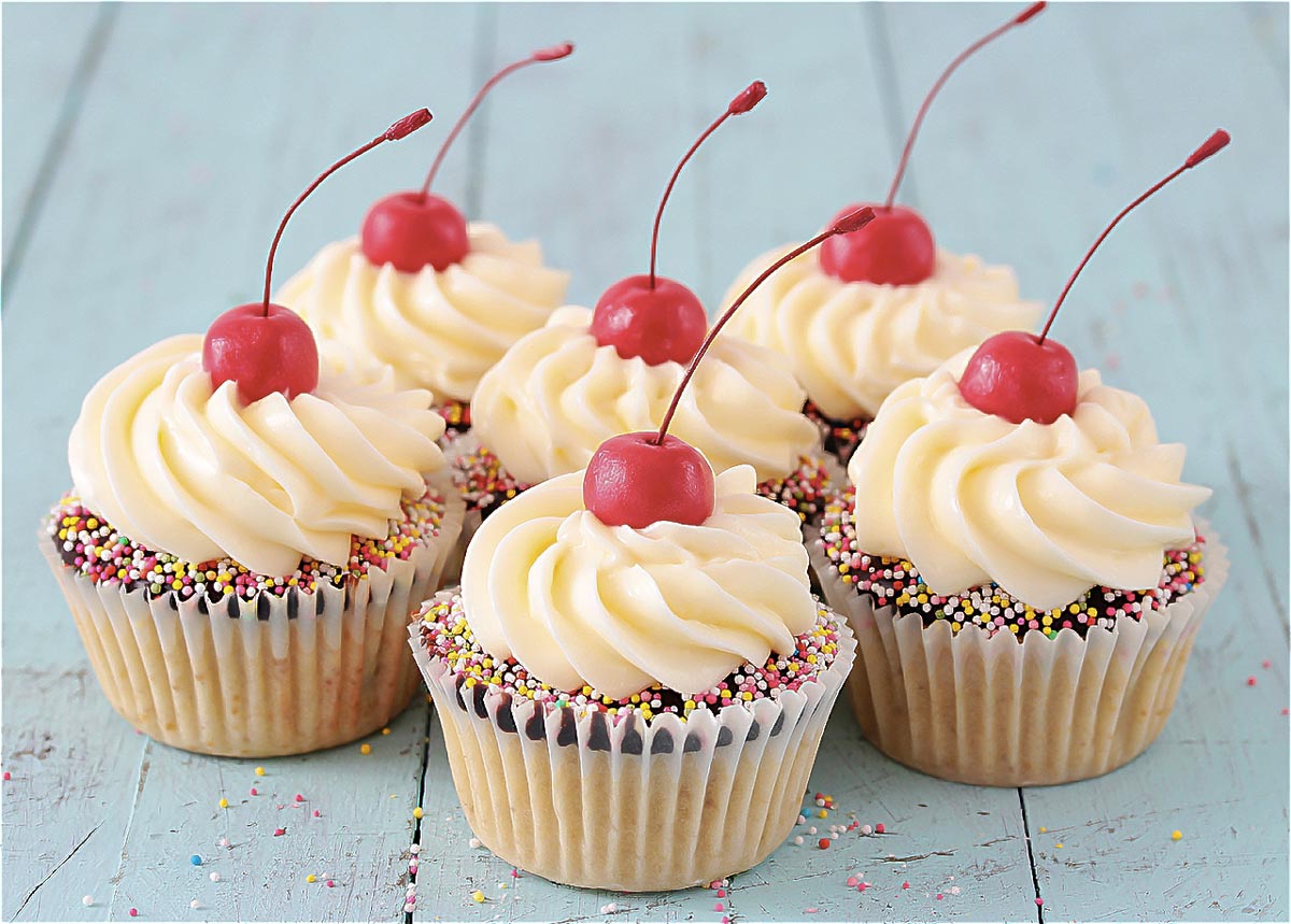 cupcakes de plátano banana split receta