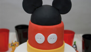 Mickey Mouse fondant cake