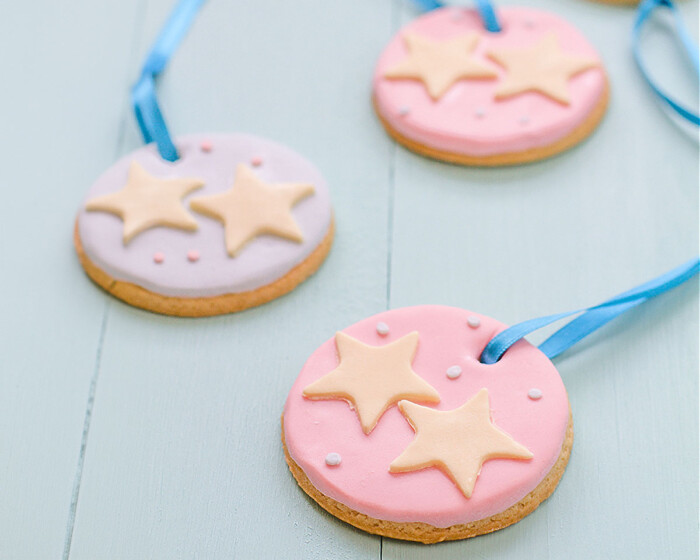 galletas medalla de mantequilla decoradas con fondant