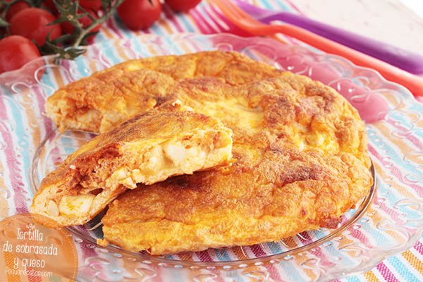 Omelette with sobrassada and cheese 1 -