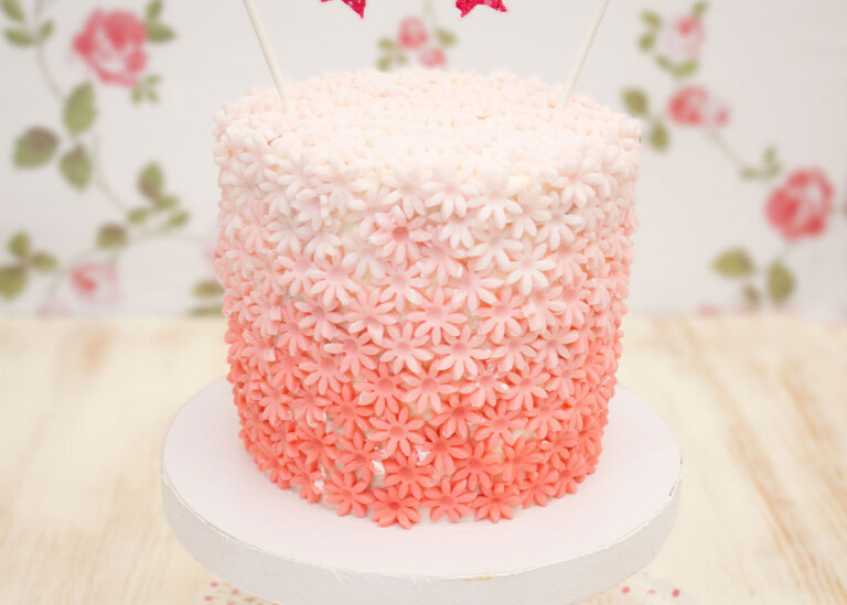 Tarta fondant fácil de flores