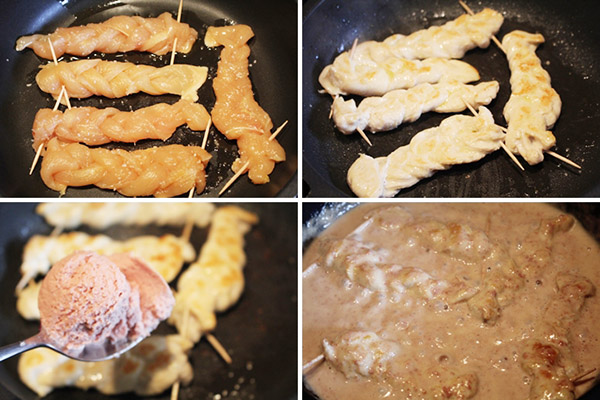 Trenzas de pollo pasos