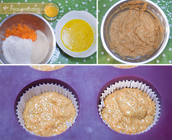 como preparar muffins integrales de zanahoria