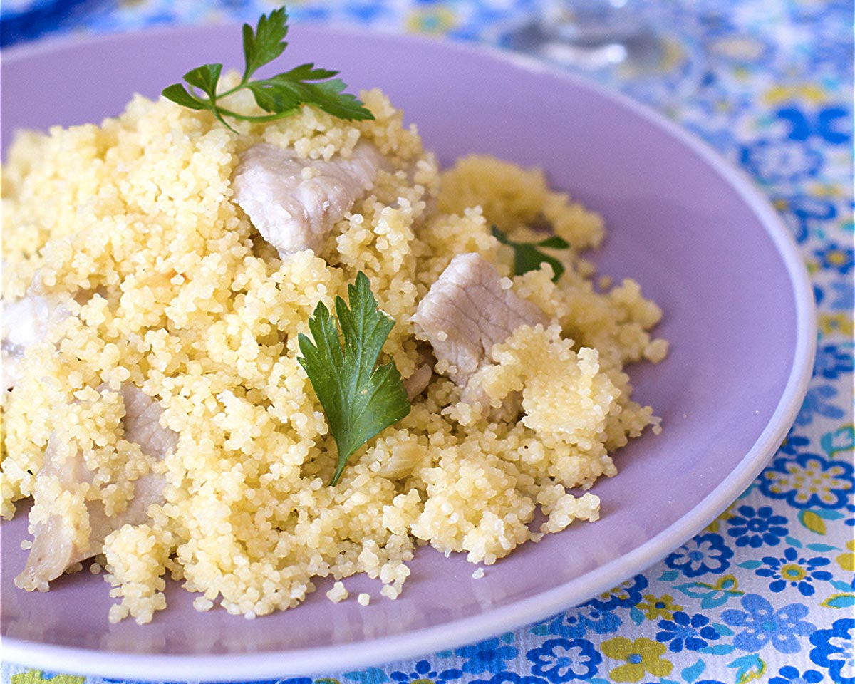 Cuscús con lomo de cerdo ¡para chuparse los dedos!