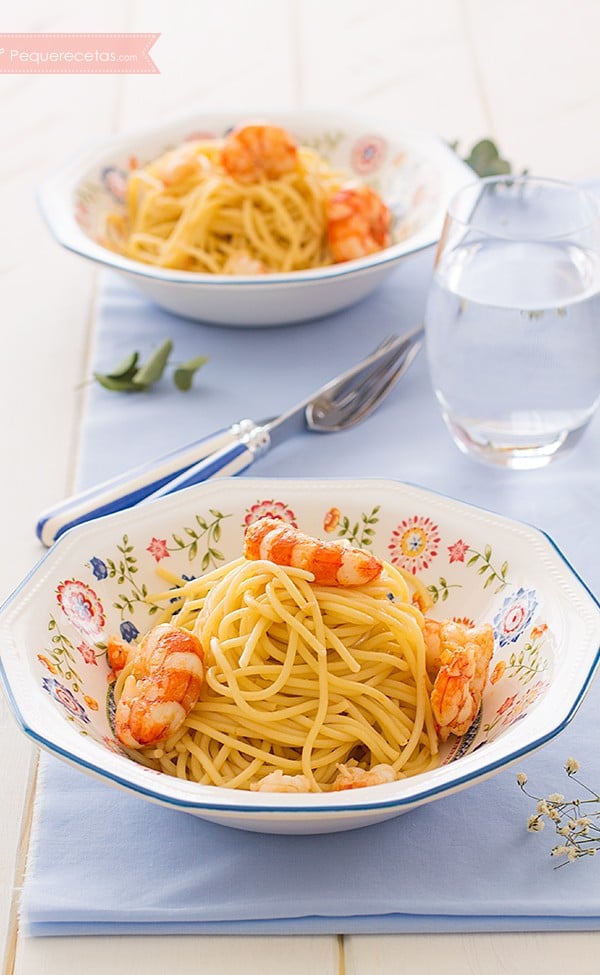 Espaguetis Con Gambas