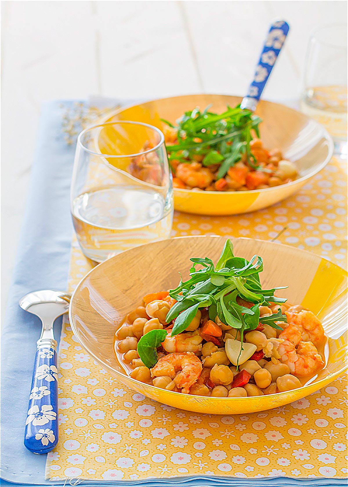 how to make chickpeas with prawns -