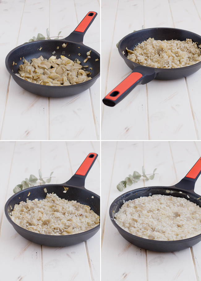 paso a paso arroz con setas