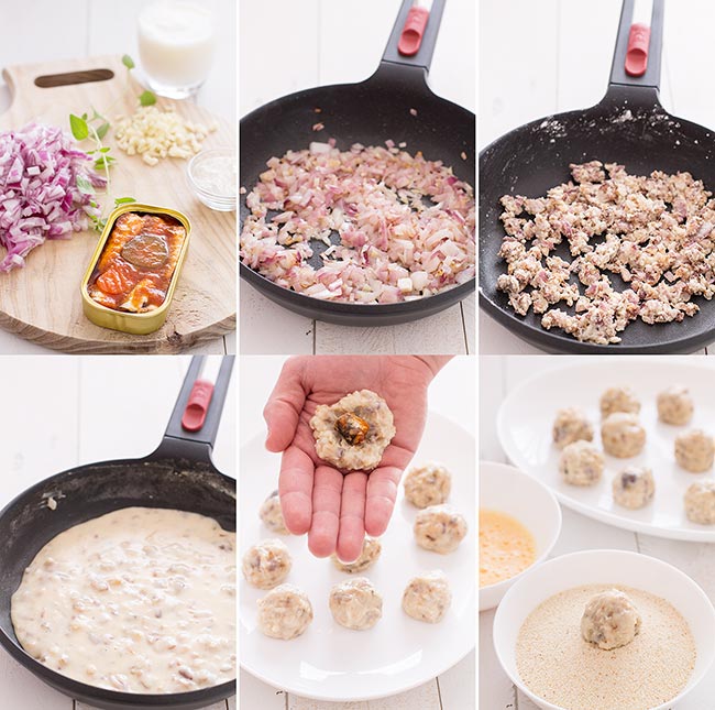 paso a paso croquetas sardinas