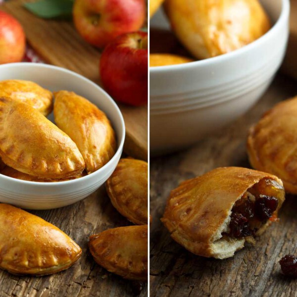 empanadilla de manzana y canela con pasas