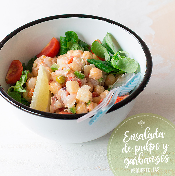 Ensalada de garbanzos y pulpo Pequerecetas