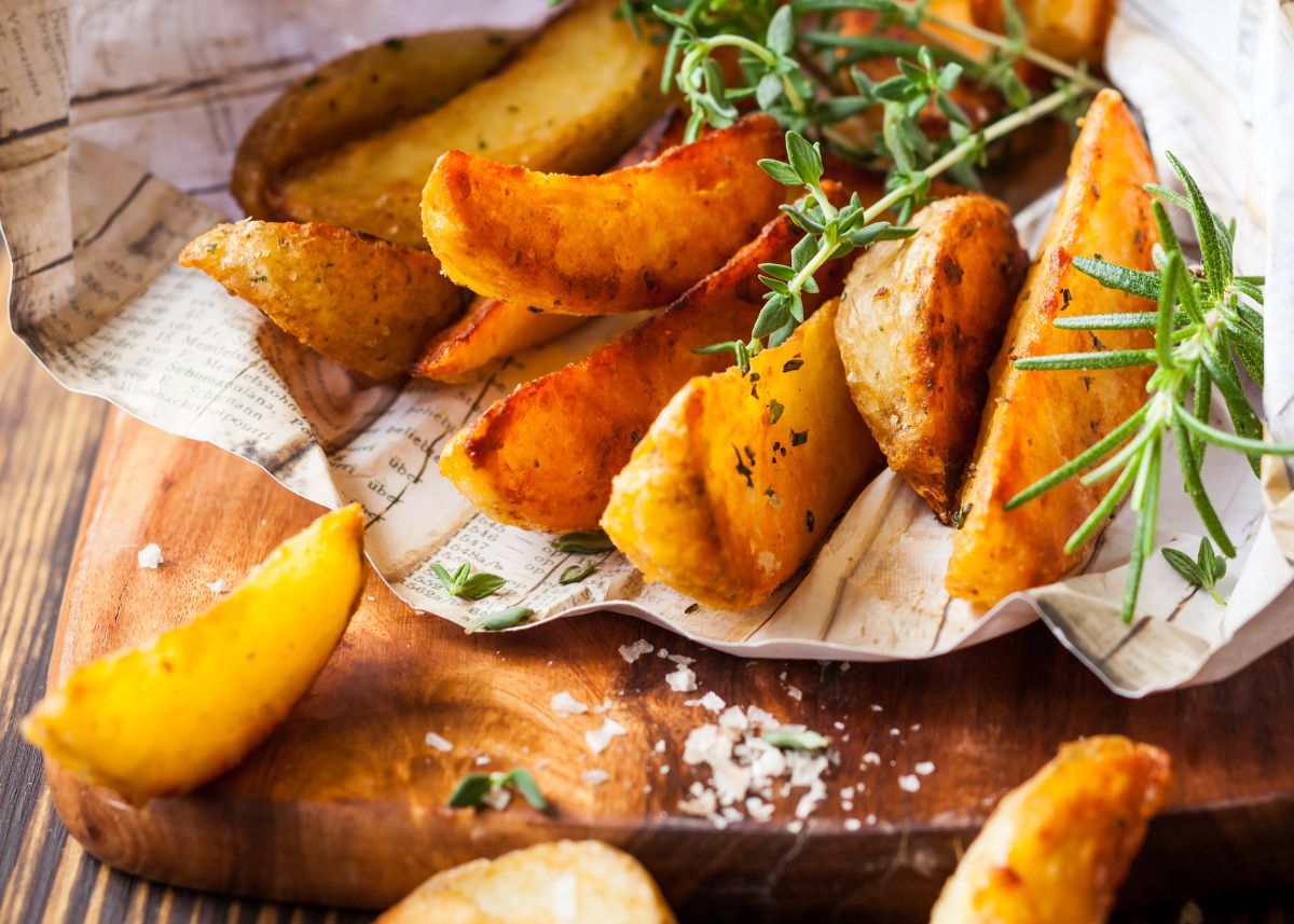patatas con piel al horno con romero